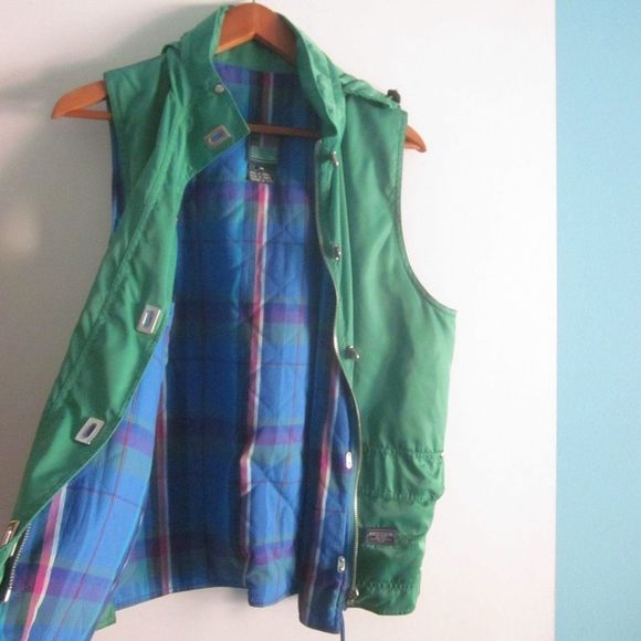 Ralph Lauren Womens Size M Marine Sailing Team Green Sleeveless Jacket w/  Hood - Picture 4 of 12